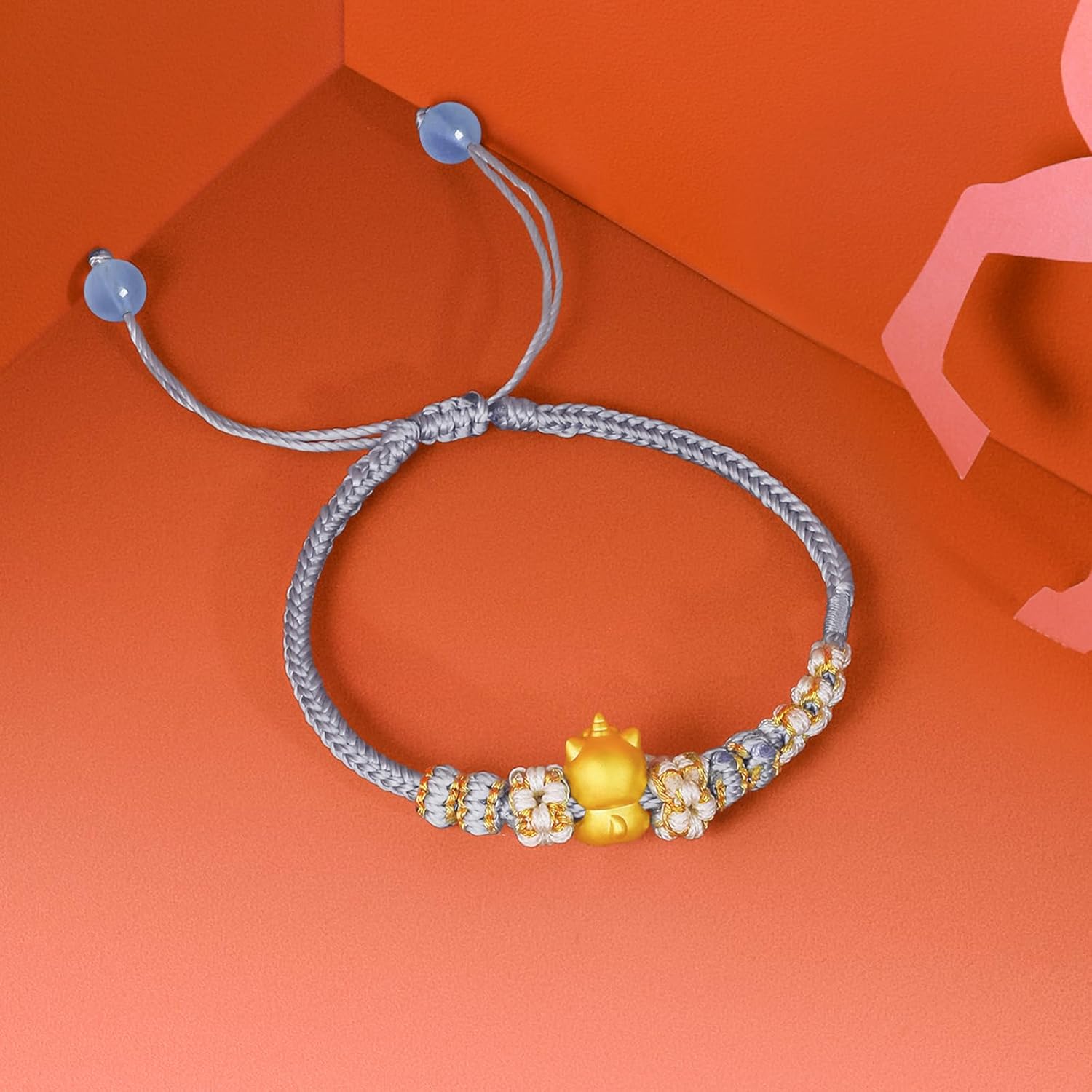 24K Solid Gold Horse Bracelets Real Gold Ingot Braided Bracelet Purple Zodiac Dainty Jewelry for Women Her Couple Daughter New Year Anniversary Birthday 6.3-8.7"(16+6cm) - Image 6