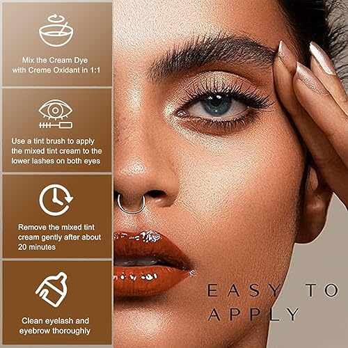 Miniatura 5 de MXNSLWA Kit de pestañas y cejas 2 en 1, kit profesional de color para pestañas y cejas, duradero 6 semanas, teñido de cabello para uso doméstico en