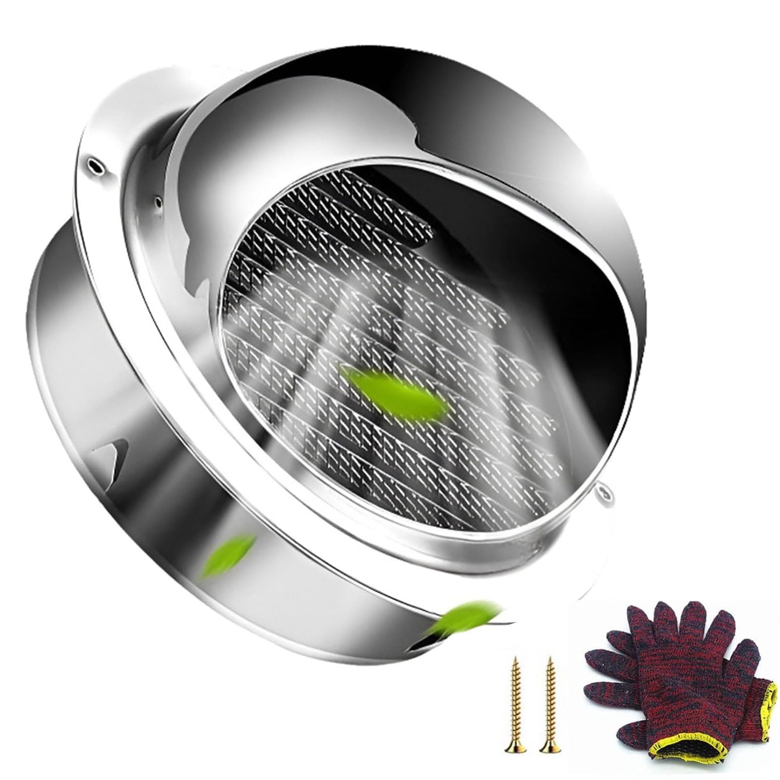 50mm-300mm Silver Edelstahl Air Vent Lüftungsgitter Abdeckung, Abdeckung Dunstabzug Außen, Dicker Edelstahl 304 Wandanschluß Abluft, Für Bad Küche Garage Wohnmobil(300mm/12in)