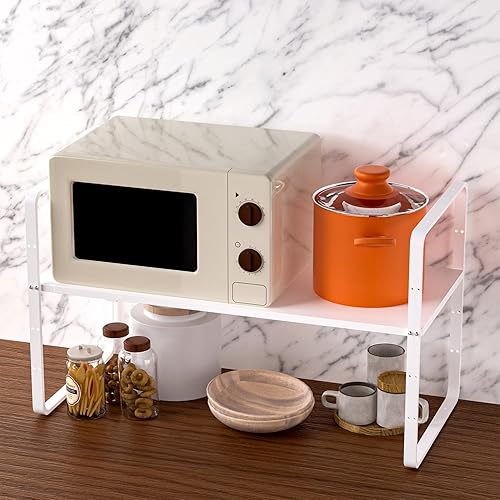 Miniatura 4 de Redrubbit Organizadores grandes expandibles para gabinete, estantes apilables para encimera de cocina, estante de especias para cocina, baño,