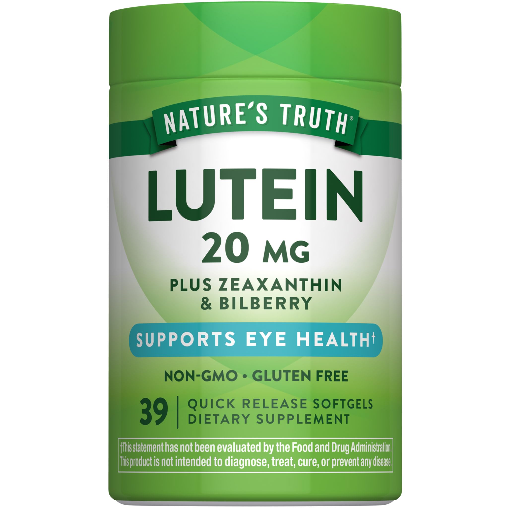 Nature's Truth Lutein 20 mg Plus Zeaxanthin and Bilberry Capsules, 39 Count-image-46