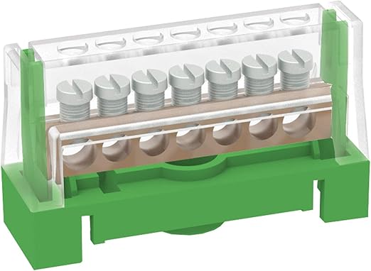 Morsettiera Di Terra Con Coperchio - 15 Fori Da 6 Mm², Barretta In Ottone, Per Collegamenti Equipotenziali In Impianti Elettrici - Foto 10