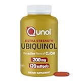 Qunol Ubiquinol CoQ10 200mg Softgels, Powerful Antioxidant for Heart and Vascular Health, Essential for Energy Production, Natural Supplement Active Form of CoQ10, 120ct Softgels