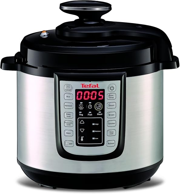 Tefal All-in-One Electric Pressure/Multi Cooker, (6 Portions), Black/Stainless Steel, CY505E40, 6L, 1600W