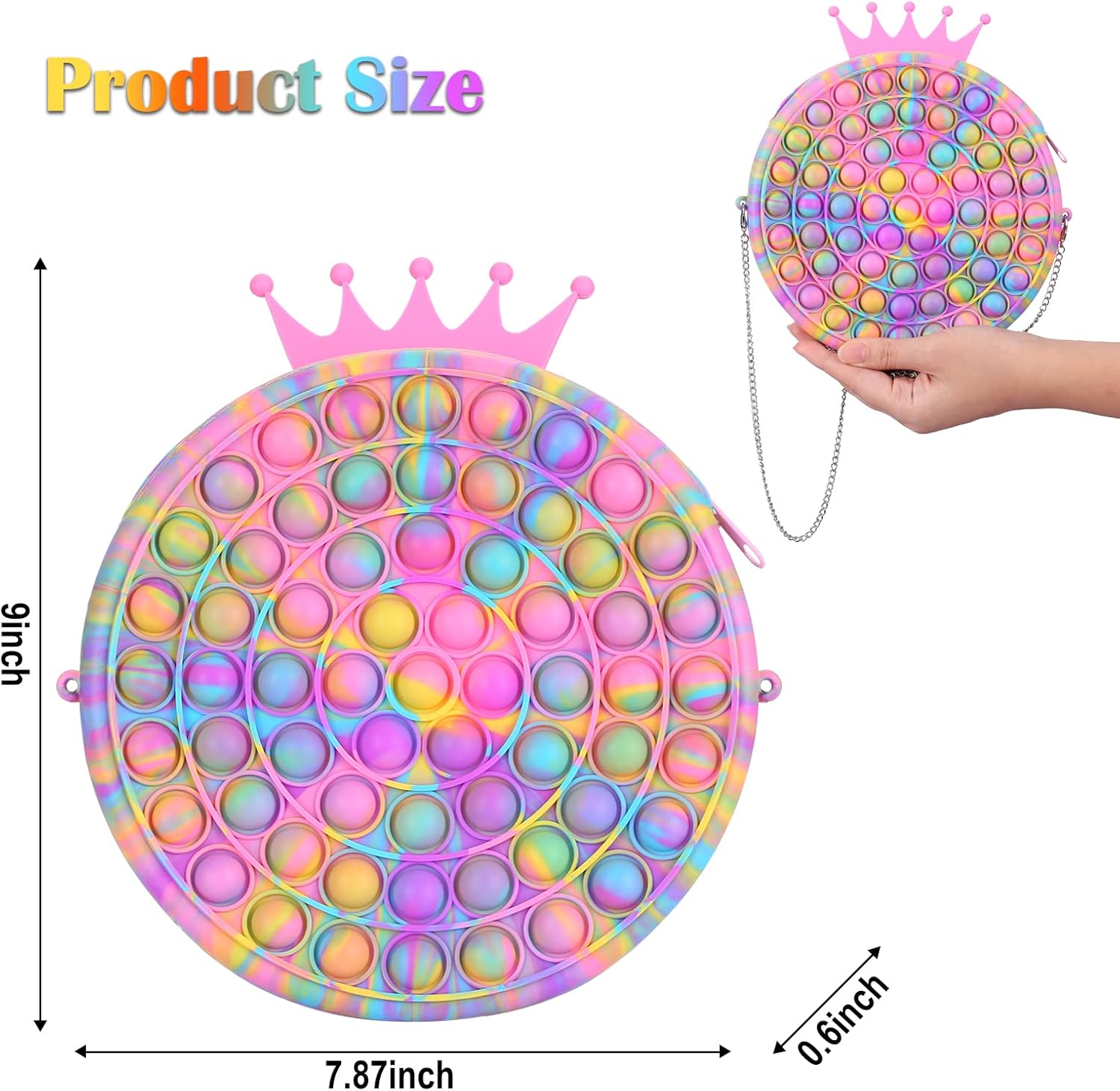 Vemofoper Pop Purse Bag,Pop Shoulder Bag Fidget Toys for Girls,Pop Bubble Fidget Sensory Toys,Best Cosmetic Party Halloween Christmas Birthday Gift for Girls 7.87 Inch (Pink) : Toys & Games