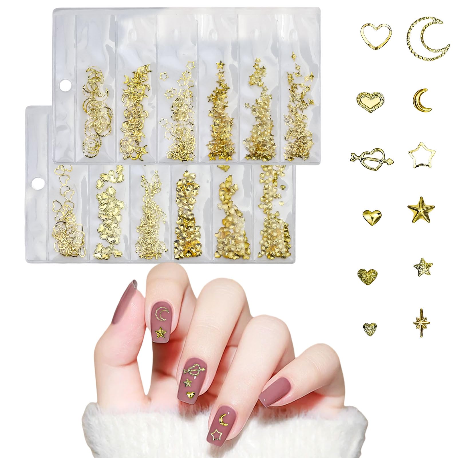 Gold Star Nail Charms