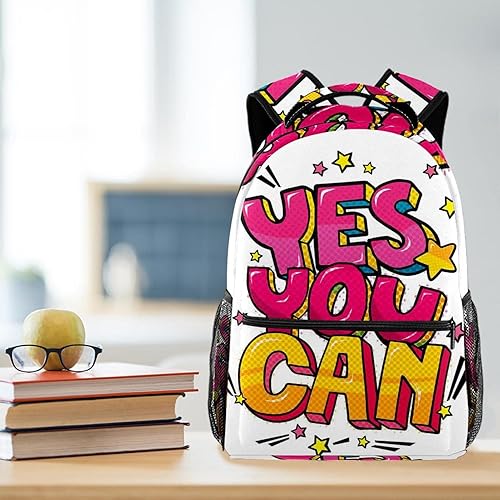 Miniatura 6 de VBFOFBV Travel Backpack for Women, Hiking Backpack Outdoor Sports Rucksack Casual Daypack, Yes You Can Cartoon Three-Dimensional Text