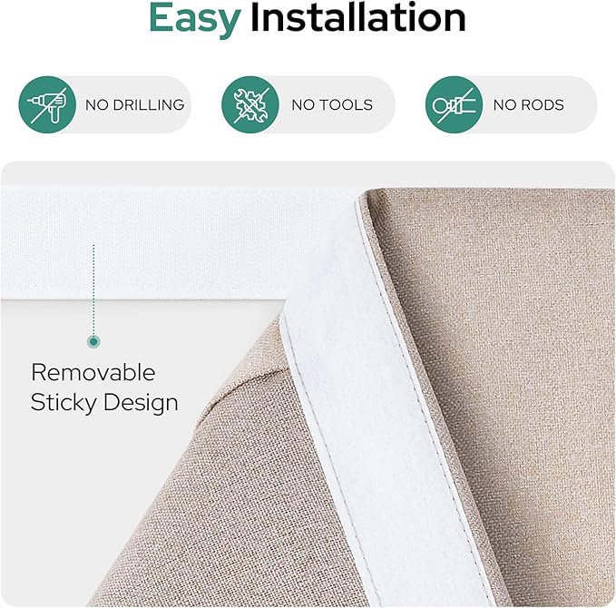 Cortina Panel Oscurecedora HOMEIDEAS 100% Lino, 26 x 68 Pulgadas miniatura 6