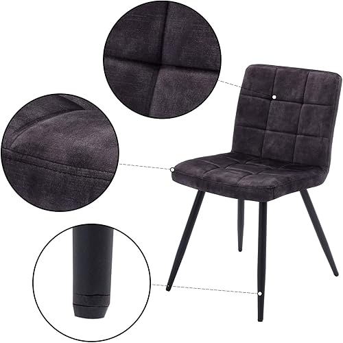 Miniatura 6 de DUHOME Juego de 4 sillas de comedor de terciopelo, sillas de comedor modernas de mediados de siglo con patas de metal, sillas auxiliares, sillas de