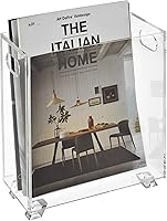 StockYourHome Crystal Clear Acrylic Magazine Holder - Shatterproof Open Top Space Saver for Office Desk, Reception, Magazines & Publications