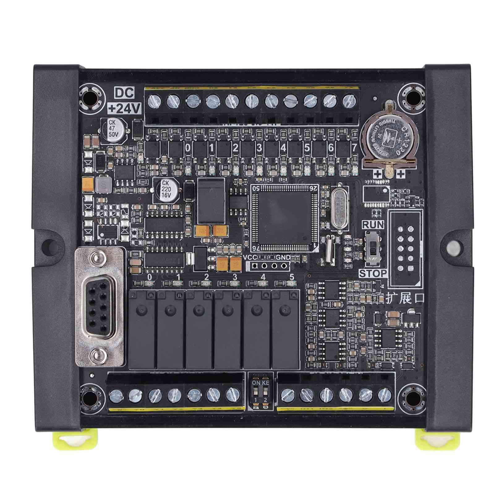 Contrôleur Logique Programmable, Contrôleur PLC PCB, Carte de Commande Industrielle 24 V avec 8 Entrées 6 Sorties, 2 Entrées Analogiques 1 Sortie, RS232 pour l'automatisation et les