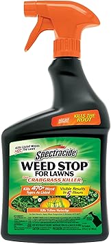 Spectracide Weed Stop For Lawns Plus Crabgrass Killer, Ready-To-Use Spray Kills More Than 470 Types Of Weeds As Listed Including Dandelion, Chickweed, Clover, Crabgrass And Yellow Nutsedge, 32 Ounces