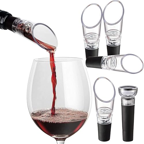 Miniatura 1 de Aireador de aire y decantador de vino tinto de 5 piezas, vertedor aireador de vino  Juego de boquilla de aireación y decantador de alta calidad  Un