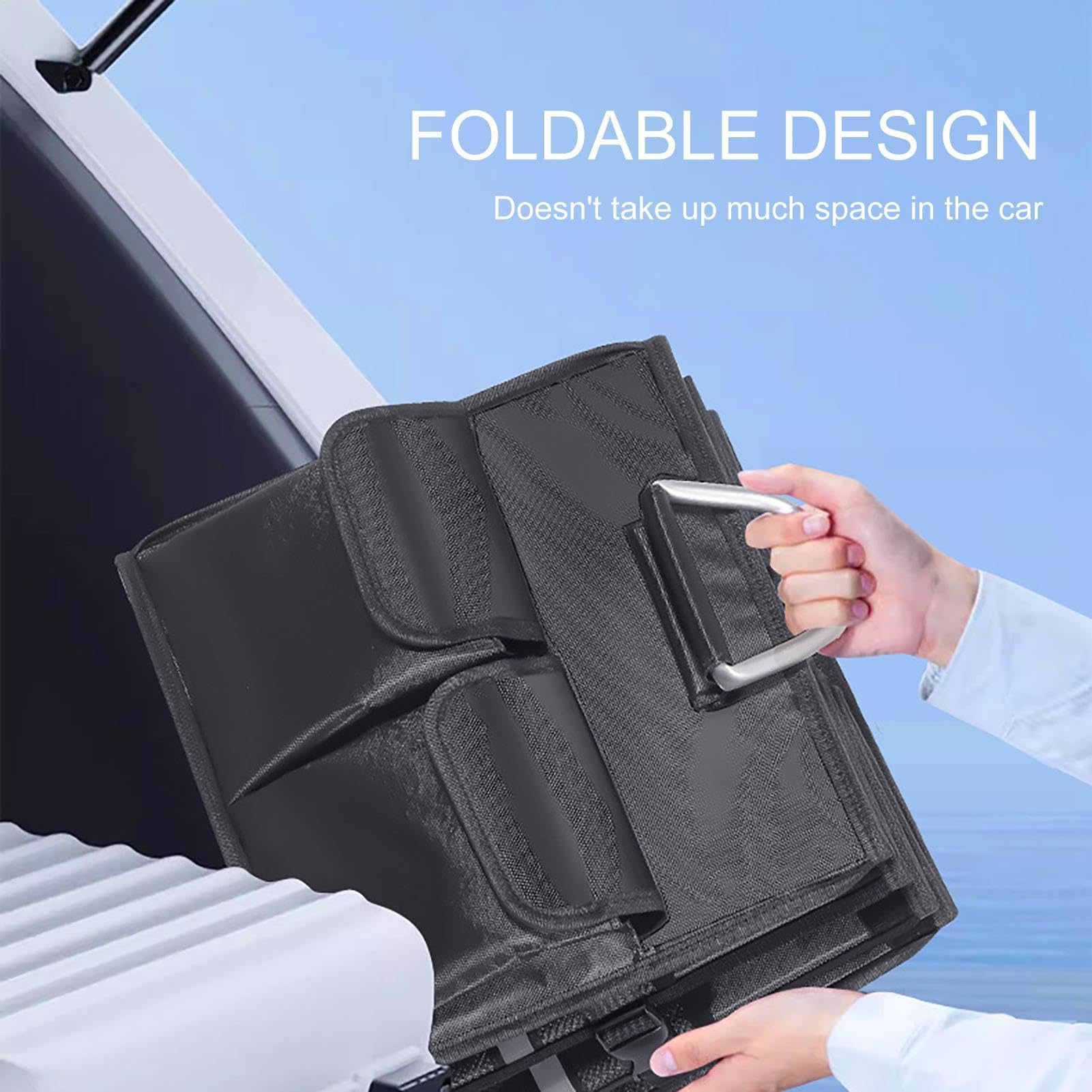 Organisateur de coffre de voiture avec couvercle, organisateur de rangement | Boîte de rangement Portable avec bande réfléchissante, org