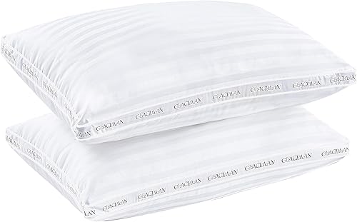 Juego de 2 almohadas de cama con refuerzo, tamaño King, almohadas de calidad de hotel, paquete de 2 para dormir de lado y de espalda, funda