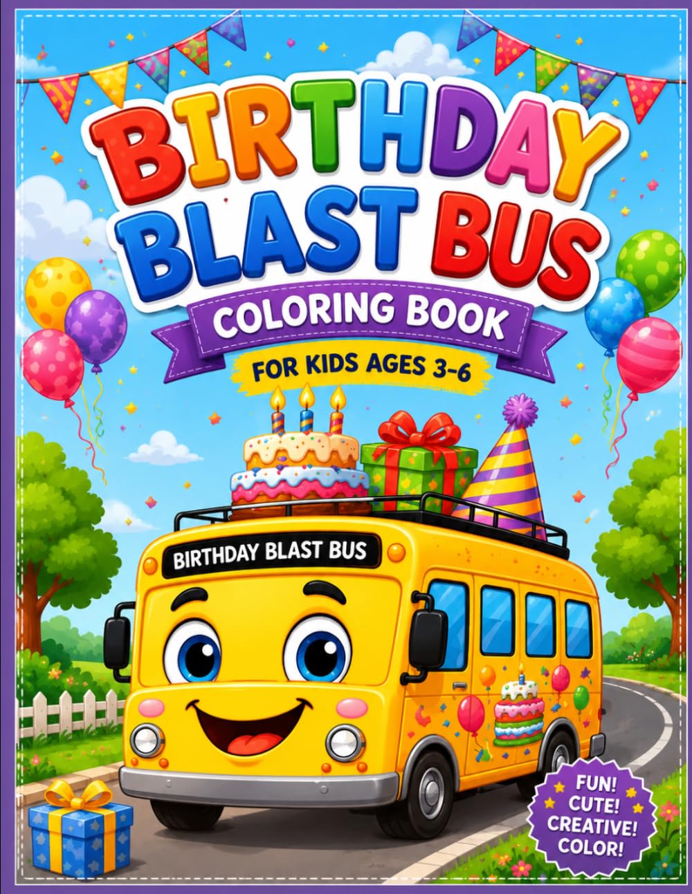 school bus coloring book: Cute & Easy School Bus Adventures for Kids Ages 3–6