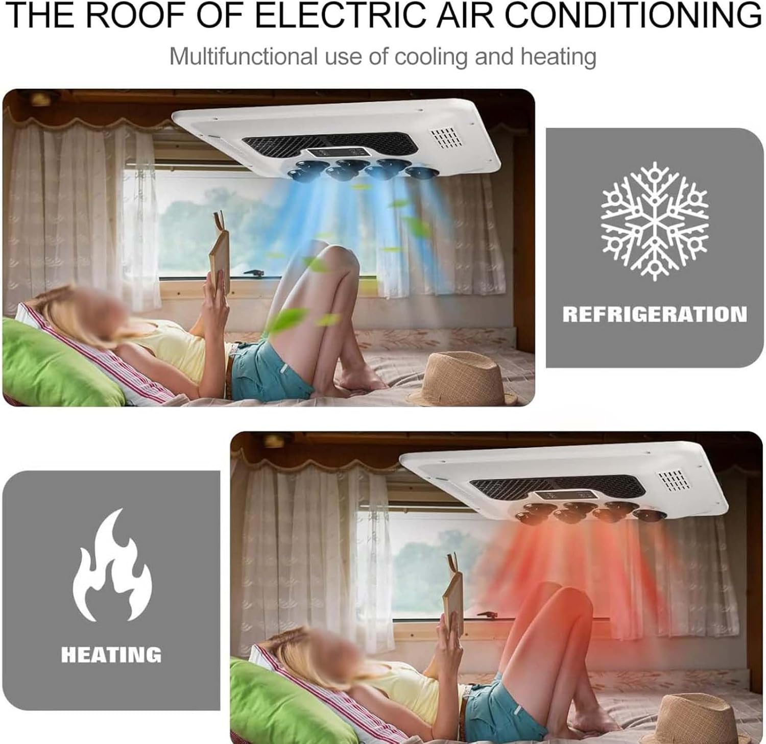 Rv Air Conditioner Car Electric Rv Roof Air Conditioner Portable 12V 24V Dc Air Conditioner in Car Ac Unit Rv Air Conditioner for Heating and Cooling On The Roof Conditio,24V