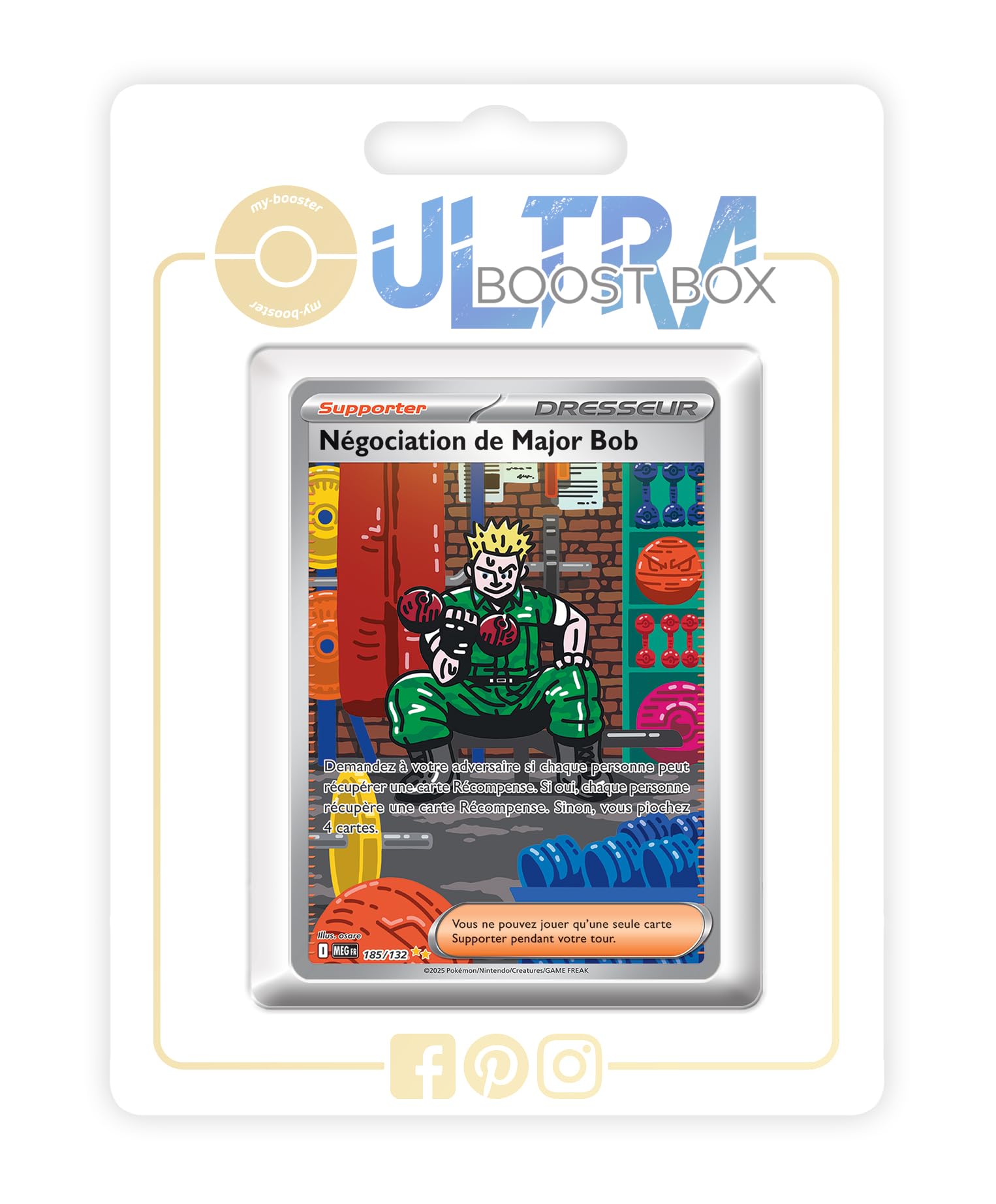 my-booster Négociation de Major Bob (Affare di Lt. Surge) 185/132 Alternativa Allenatore Pokémon Gallery Secreto X Méga-Évolution 1 - Box di 10 carte Pokémon Francese