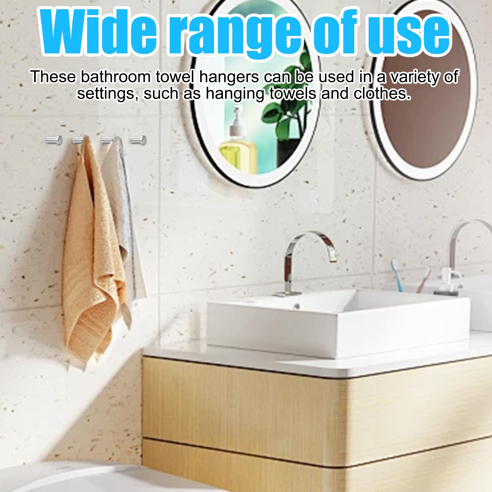 Edelstahl Handtuchhaken 6er Set - Modern & Robust Für Bad, Küche & Flur