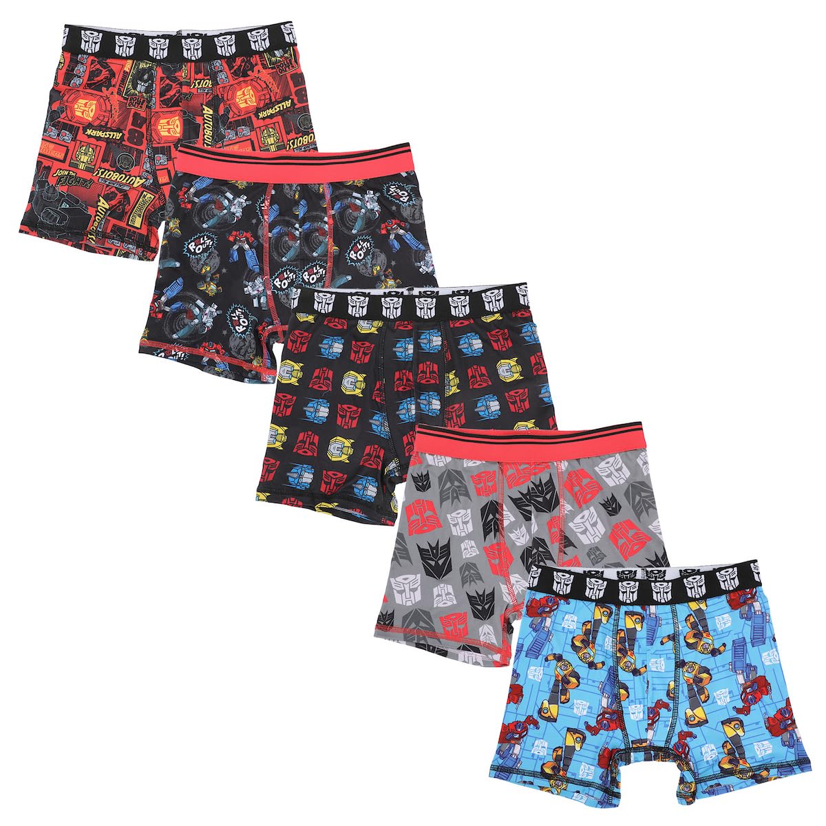 Bioworld Transformers All-Over Character Print Boys 5-Pack Boxer Briefs