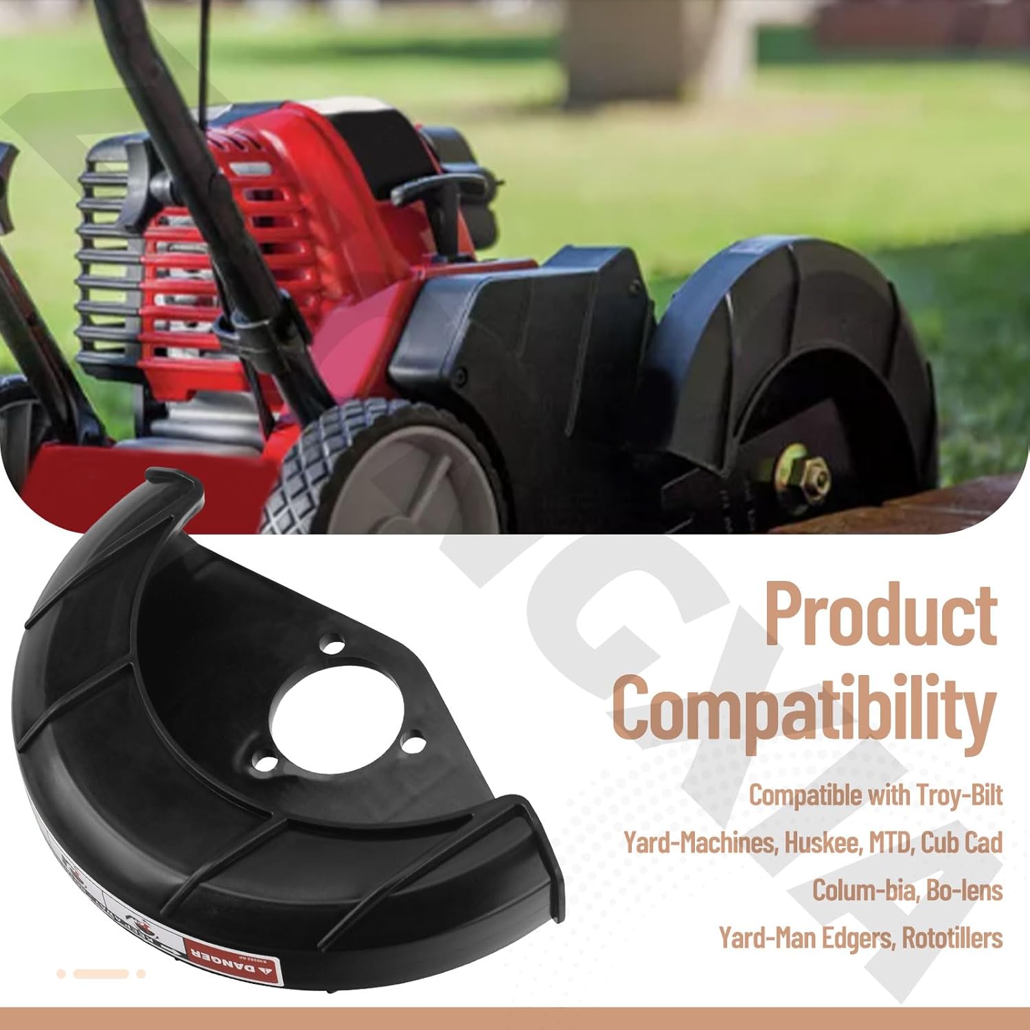 1 x 731P05064 Edger Blade Guard w/Label & 2 x 781-0748-0637 Edger Blade(9"x5/8" Center Hole) for MTD Troy Yard Machines/Man Wheel Trimmer Hop Curb 550 520 521 TBE550 731-05064 781-0748 490-105-M017