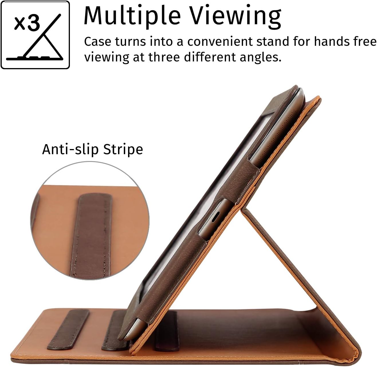 HDE Case for iPad 2 3 4 Leather Case with Screen Protector - Professional Folio Cover with Smart Magnetic Closure, Multiple Viewing Angles and Pocket for Apple iPad 2nd 3rd 4th Generation (Brown)