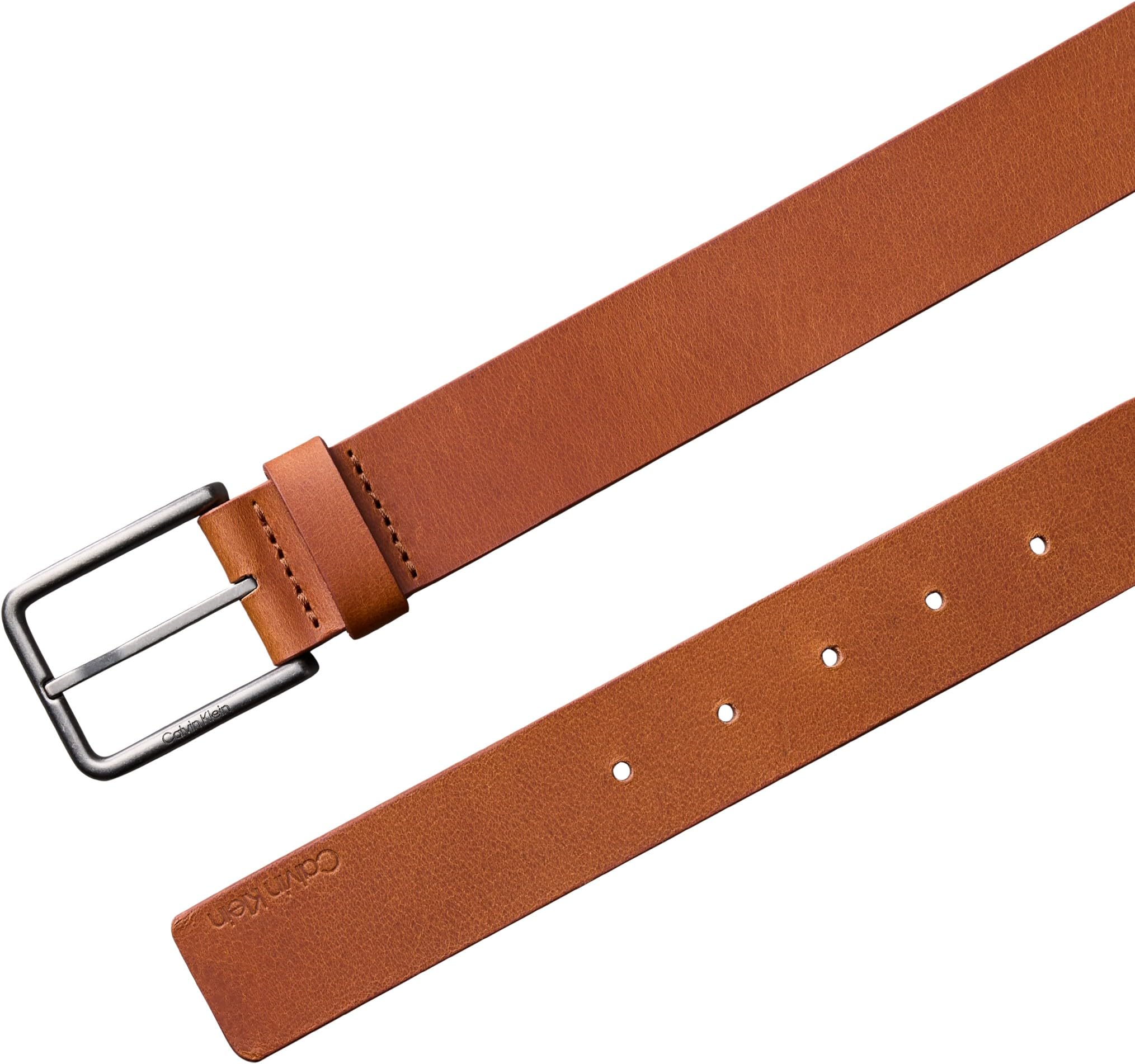 Calvin Klein Herren Gürtel Warmth Buckle Smooth 3,5 cm Eckige Schnalle