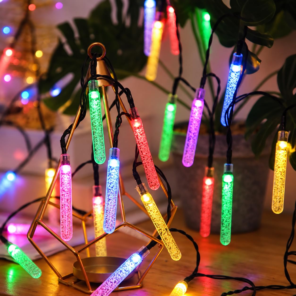 Crystal Ball String Lights - Warm White Glow -15