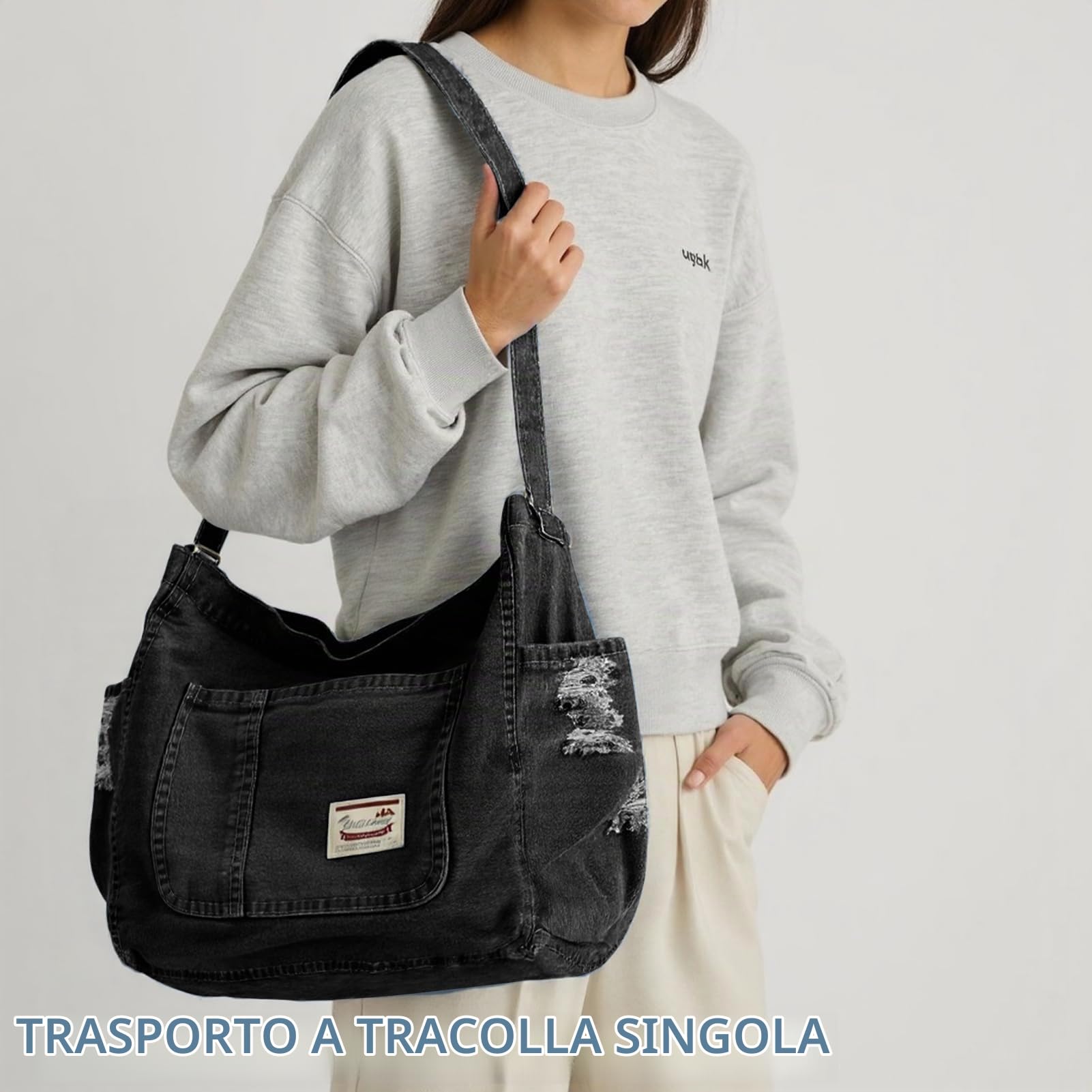 Borsa Jeans Donna Shopper Borsa Shopping Spaziosa