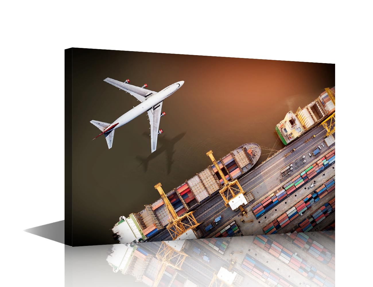 1Panels Cargo Plane Freight Transportation Pictures Wall Decor for Living Room Canvas Wall Art Paintings Modern Abstract Artistic Background Transportation Pictures Artwork for Bedroom Hallway 36x24in