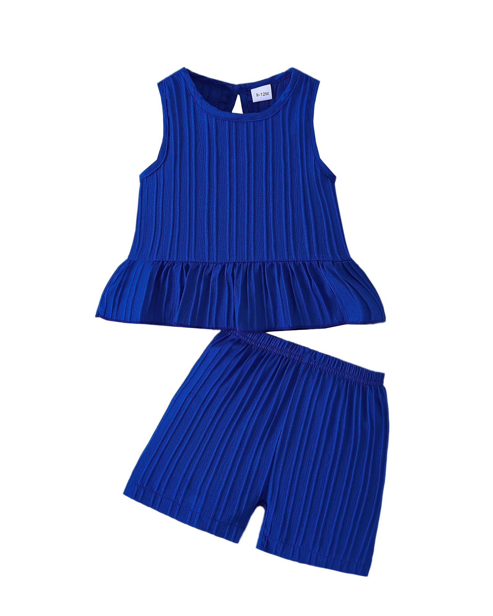 Weebaby Toddler Girl Clothes Baby Summer Outfits Sleeveless Halter Top Ruffle Short Set Cute Kids Clothes Girls