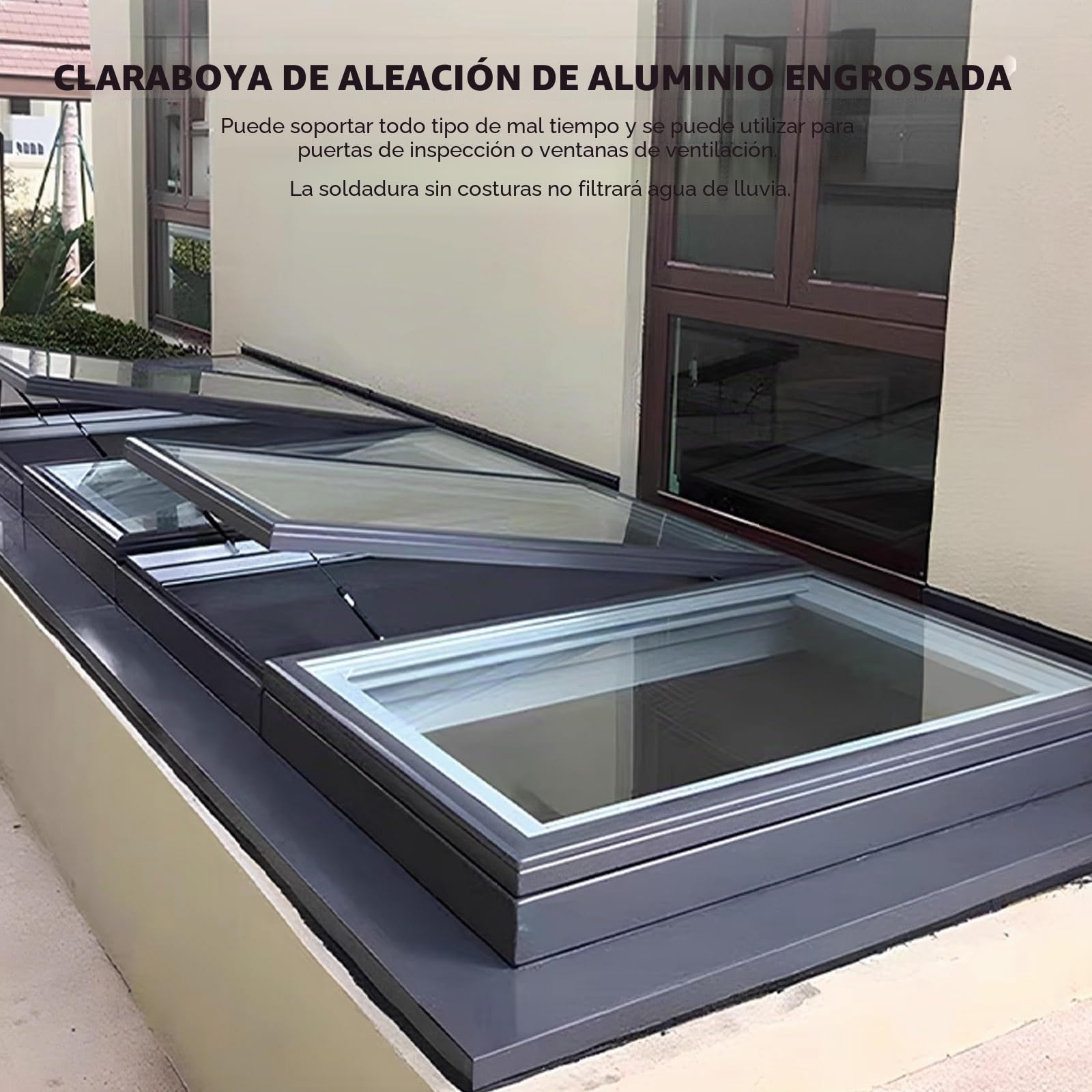 Resistente a la lluvia aleación de aluminio claraboya, Casas techo ventana for iluminación y ventilación, Sótanos escotilla acceso techo con acristalamiento, áticos claraboya salida techo.