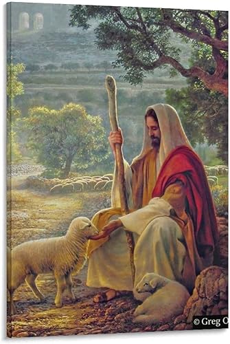 Borz Pósteres decorativos de pared con texto en inglés "God Lost Lamb" de Christ Art God Lost Lamb Home Kitchen de 8 x 12 pulgadas (7.9 x 11.8in)