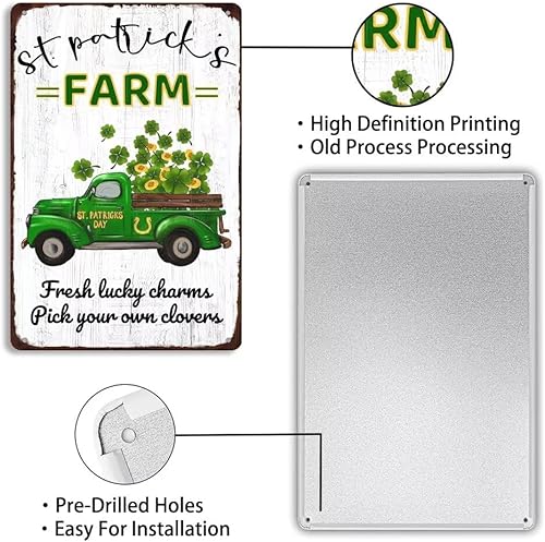 Vista 38 de Letrero de metal de hojalata irlandesa de bendición irlandesa, Día de San Patricio, inspirador, decoración artística de pared, placa rústica
