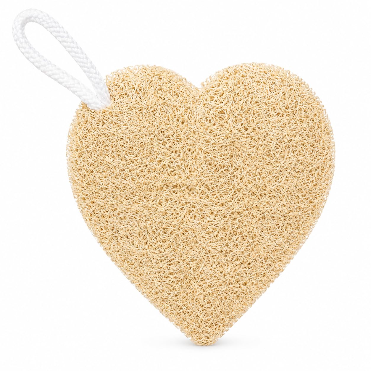 Natural Loofah Sponge for Men & Women | Handcrafted Bath & Shower Body Scrubber | Plastic-Free Eco-Friendly Exfoliating Loofahs Heart Shape-image-10