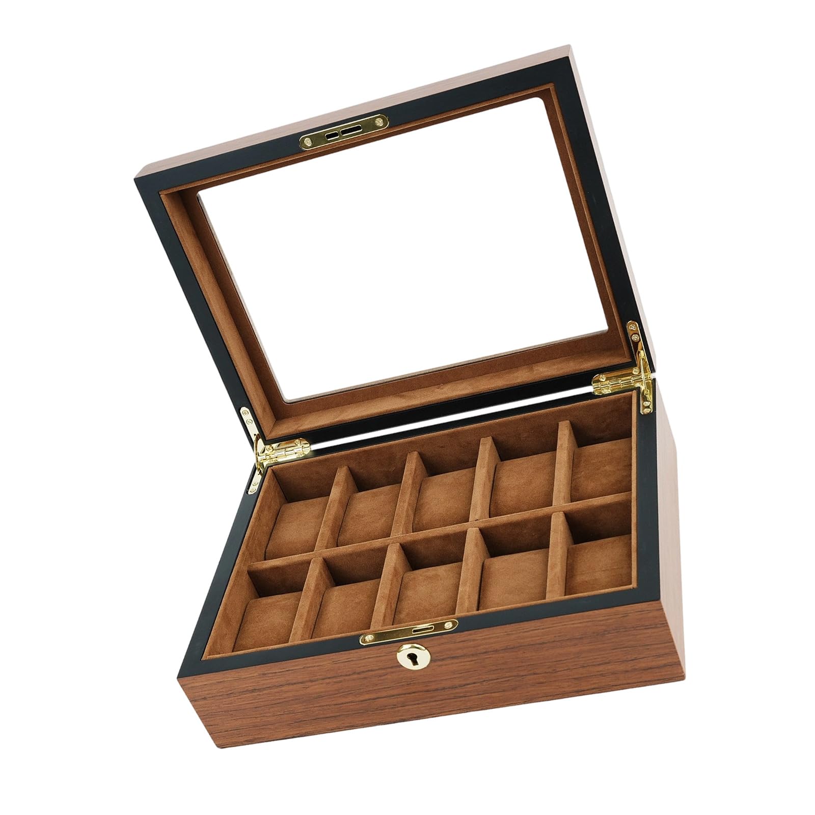 Shntig 10 People Wooden Watch Featuring Soft Lining Holds 6 10 Or 12 Timepieces Watch Collection Box