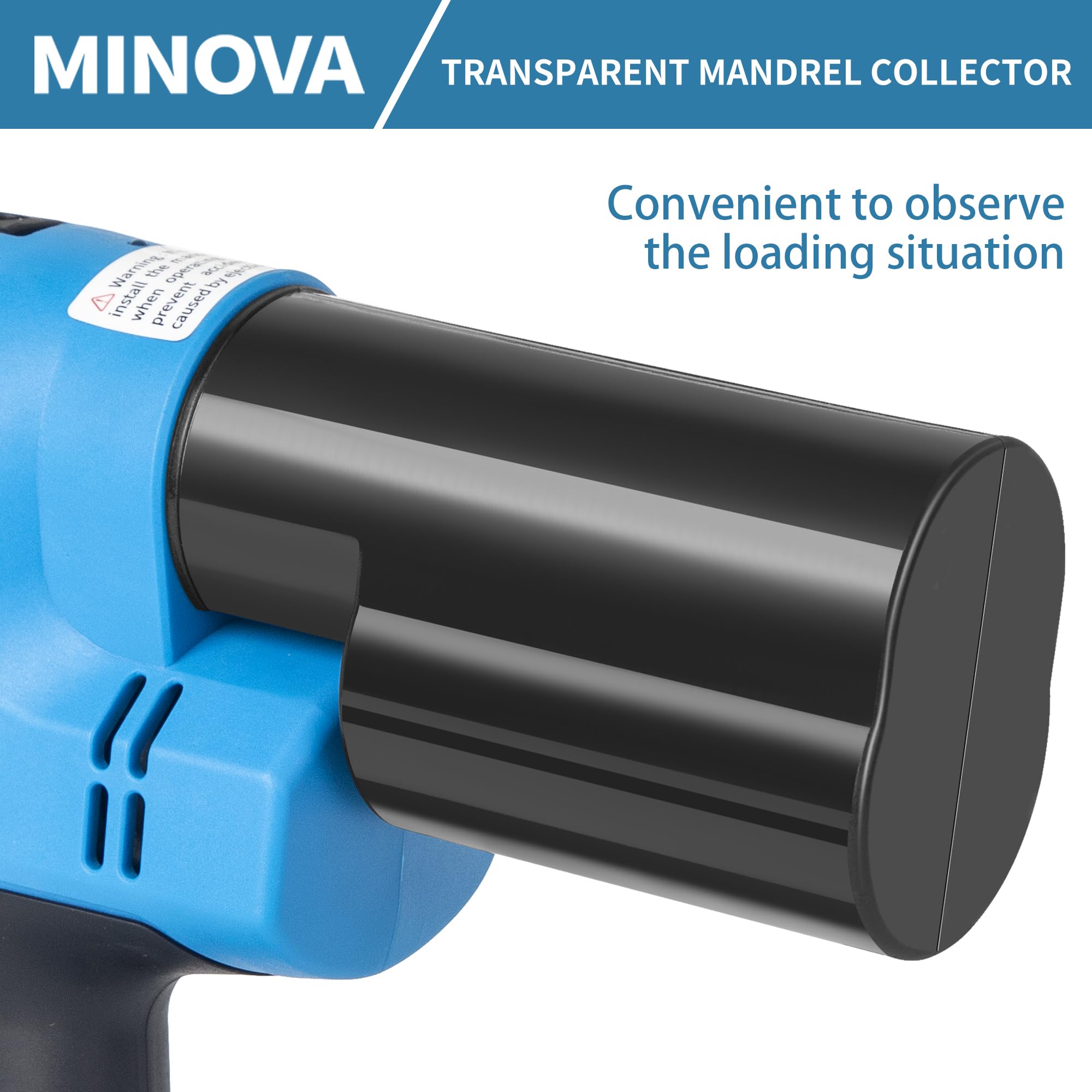 Minova Pistola de remache sin escobillas, herramienta de remache inalámbrica compatible con remaches de acero inoxidable de 6,4 mm, retroceso automático con batería de 18 V 4,0 Ah (2 piezas) 1