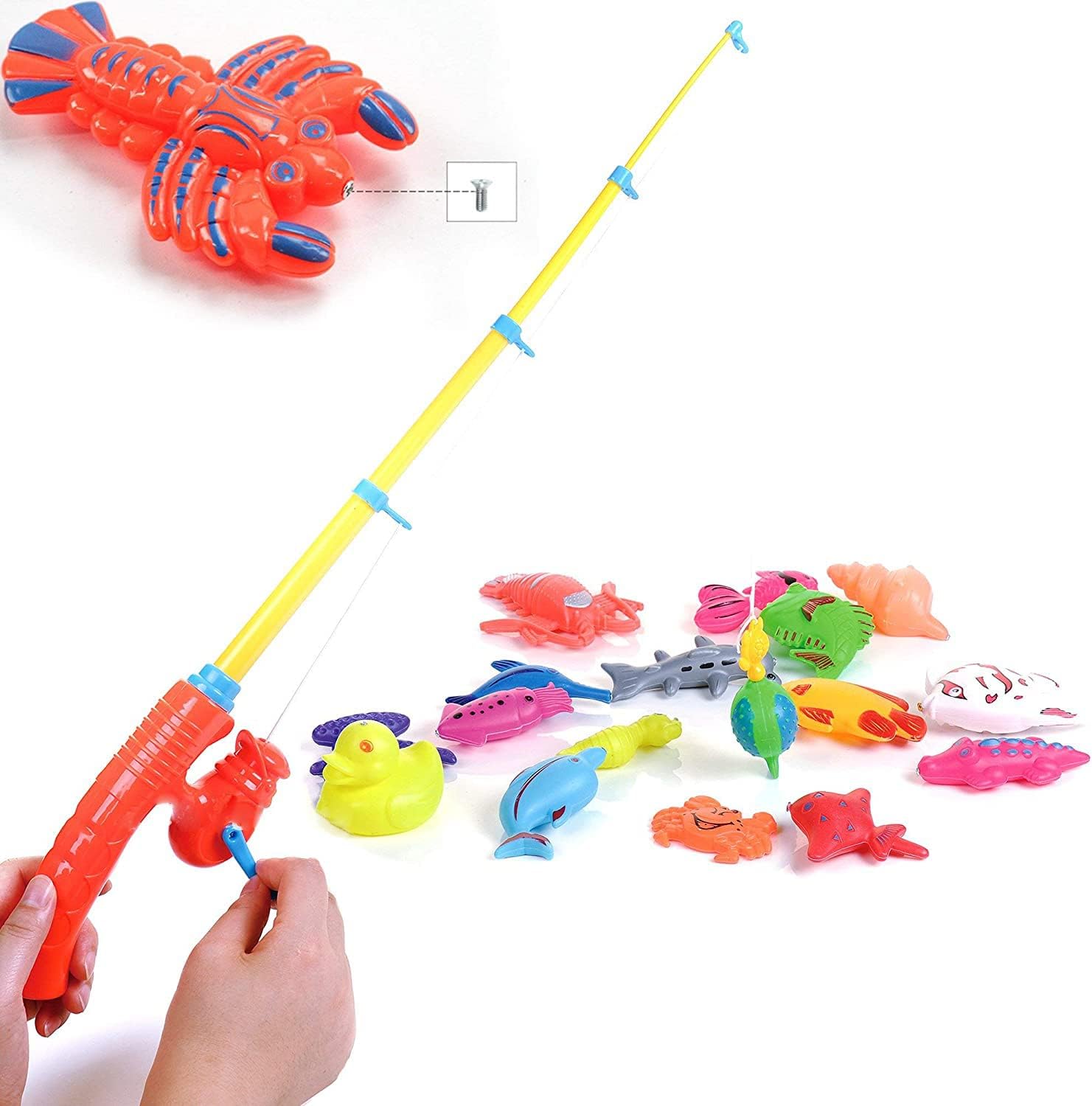 CozyBomB Magnetic Fishing Toy Pole 2 Pack for Replacement - No Fishes are Included - Bathtime Carnival Toddler Education Teaching - Fishing Poles Rod (X-Large)