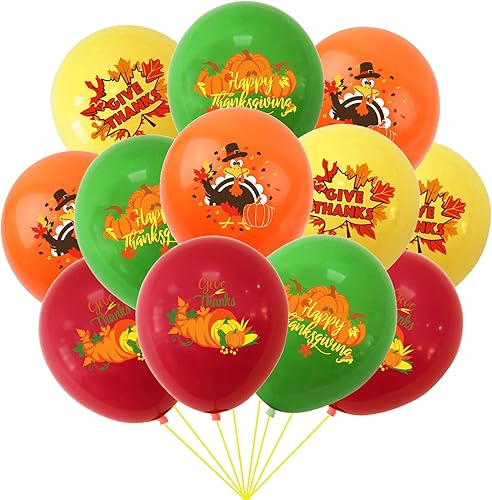 Globos de Acción de Gracias, suministros de fiesta de Acción de Gracias, pavo, naranja, calabaza, rojo, calabaza, verde, Acción de Gracias,
