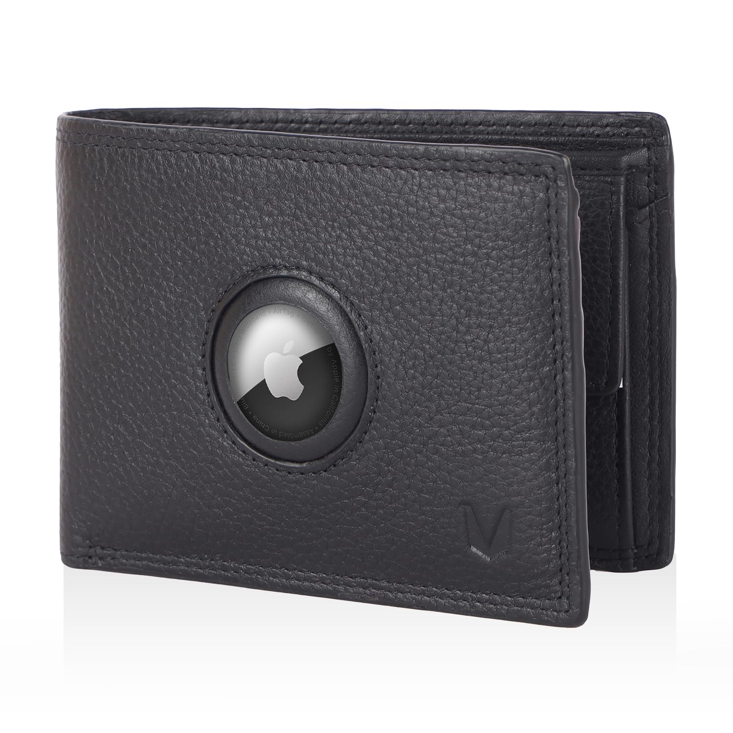 MAGATI IL Toro Portafoglio classico con scomparto per monete, protezione RFID – Mini portafoglio da uomo e da donna piccolo – Porta carte – Porta carte – Porta carte – Portafoglio, Nero , Classic