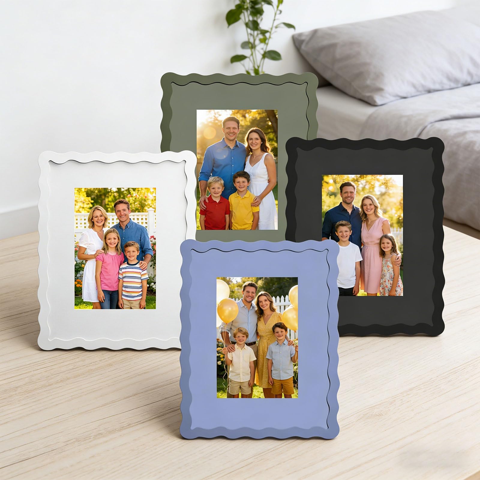 cornice curva in legno 8x10 con chiusura posteriore per un facile scambio foto, ideale come cornice per foto da appendere alla parete