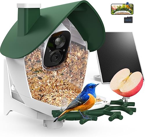 Miniatura 15 de birdsnap® MON - Comedero para pájaros con cámara, video desmontable de 2K en vivo con tarjeta de 32GB, horquilla para frutas, identificación de