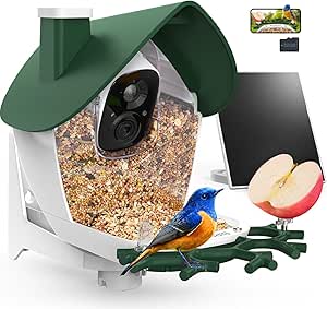 birdsnap® P33 - Bird Feeder with Camera Solar Powered, 2K Video Bird Camera Feeder Live with 32GB Card, AI Identify Feather Species, Auto Record in Backyard, for Birds Lover asin的图片