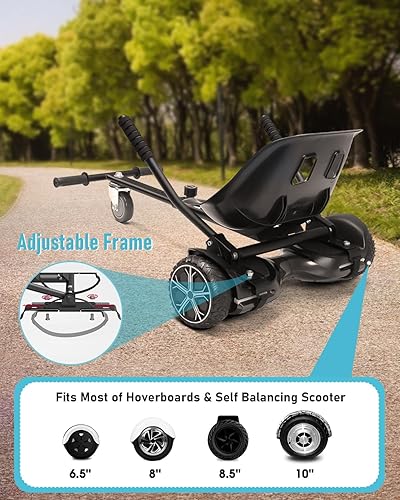 Miniatura 3 de Gyroor Accesorio de asiento para aeropatineta, accesorio de kart con longitud de marco ajustable, compatible con aeropatineta de 6.5 pulgadas, 8