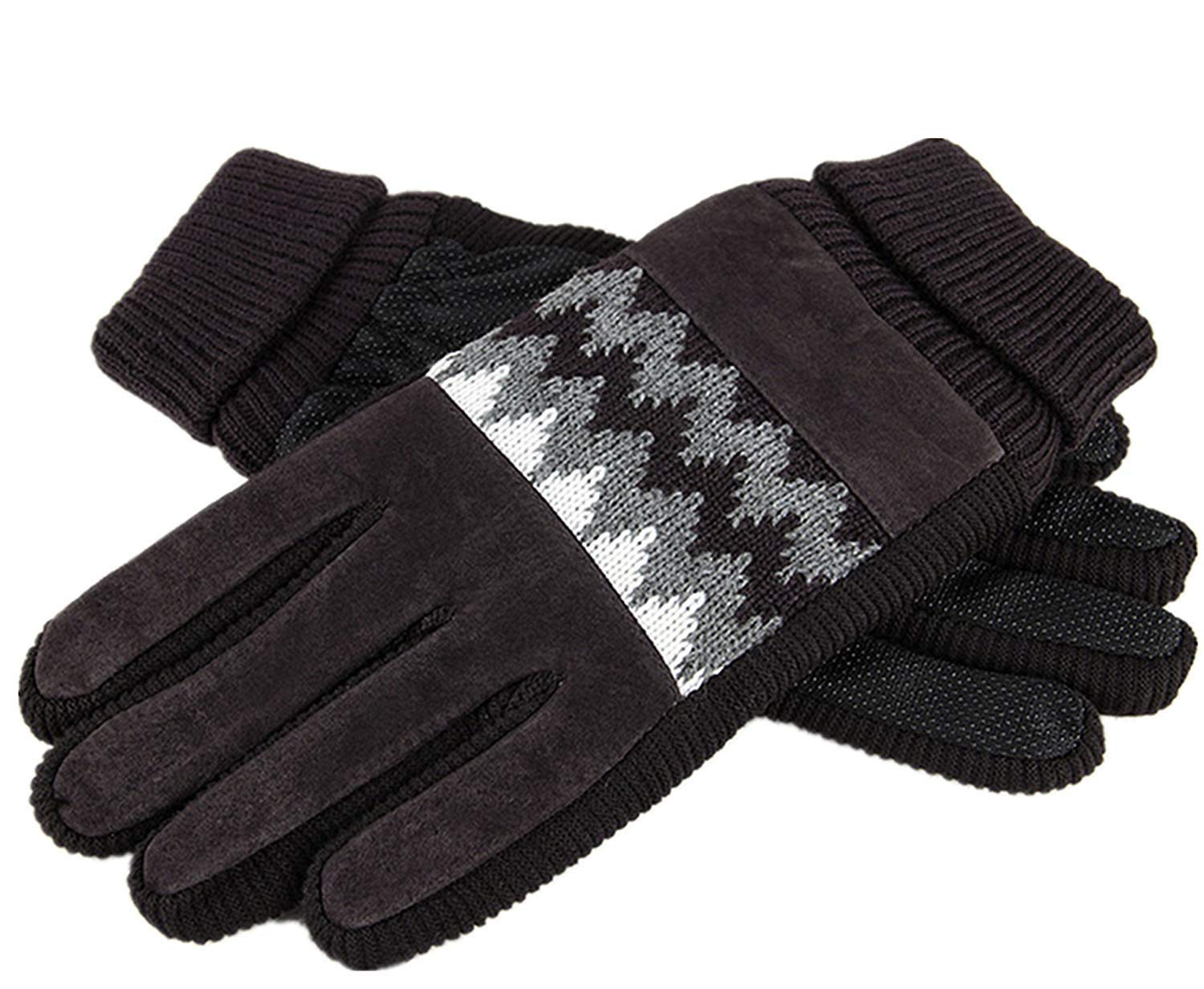 Unisex-Adult Mittens Męskie Zimowe Rękawiczki Rowerowe Ciepłe Rękawiczki Wiatroodporny Wodoodporny Nowoczesny Casual Na Zimę Na Rowerze I Na Świeżym Powietrzu/Coffee/One Size