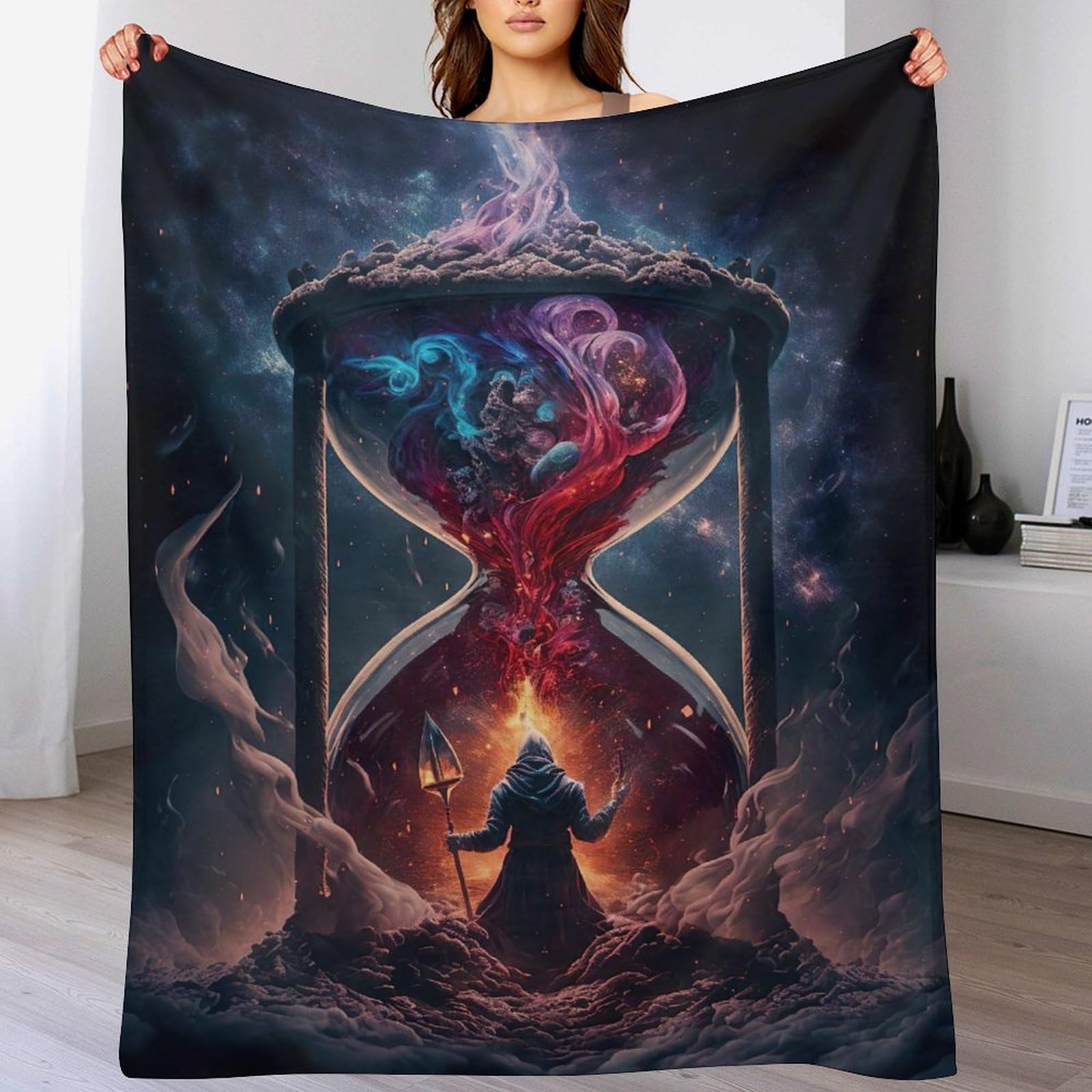 Couverture polaire douce pour cocooning sur le sofa et canapé-lit