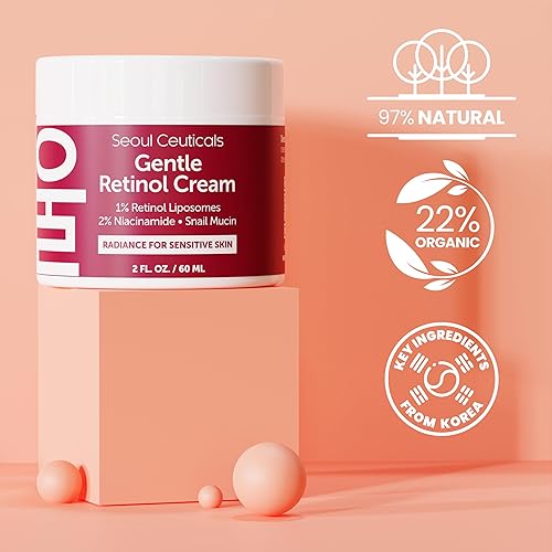 Miniatura 4 de SeoulCeuticals Suero de noche de retinol coreano + crema de noche de retinol para cara + 97.5% de mucina de caracol para pieles sensibles