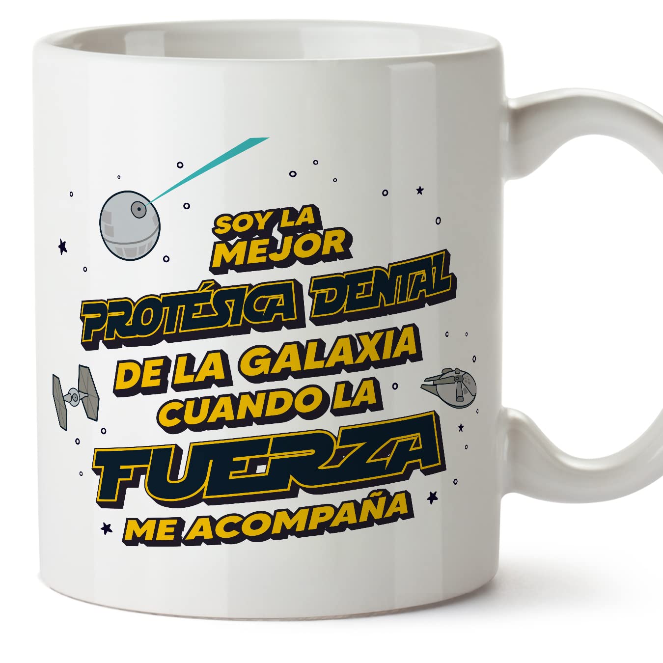 MUGFFINS Tazas para JEFE hombre - En Español - Mejor de la Galaxia Cuando Fuerza me Acompaña - 11 oz / 330 ml - Regalo original y divertido — view 535