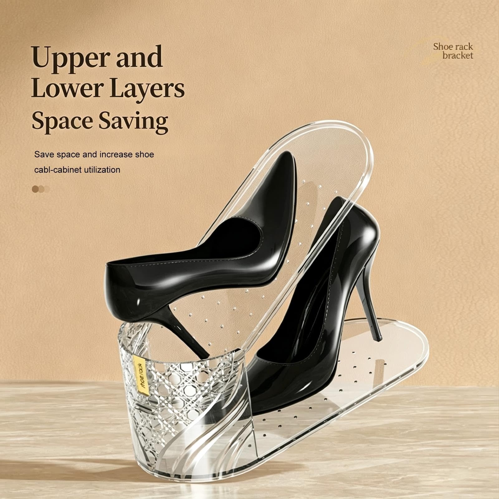 Organizer per Slot per Scarpe Pieghevole, Impilatore per Trasparente