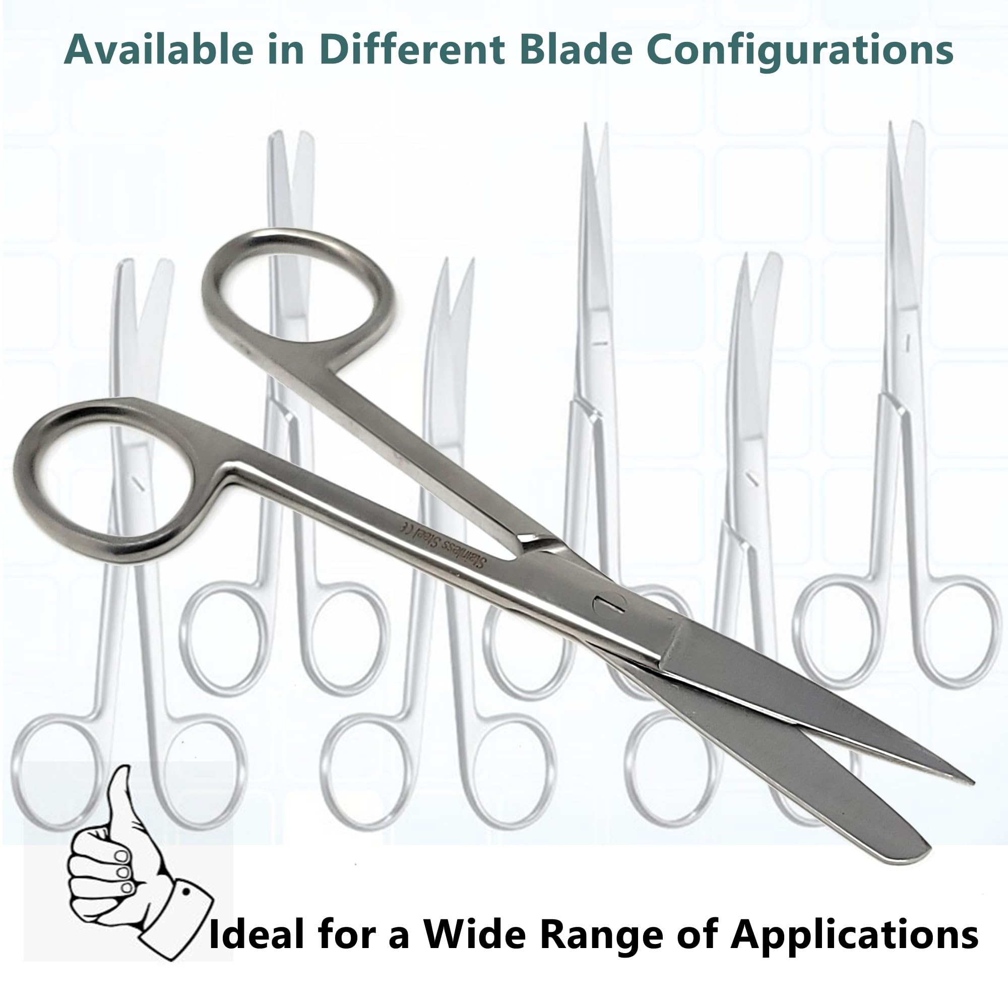 HIGH Grade PACIFATED Stainless Steel Dissecting Operating Scissors 5.5" Sharp Blunt Straight (HTI BRAND) — Amazon image 4